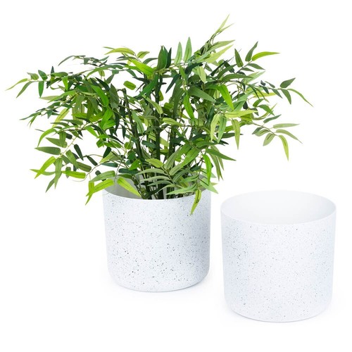 Livivo round plastic plant pot - plastic,