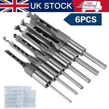 6 Model Square Hole Saw Auger Mortice Drill Bit Mortising Chisel Woodworking Set