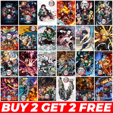 Demon Slayer Poster Kimetsu no Yaiba Anime Wall Art Print A3 A4 A5 Manga Decor