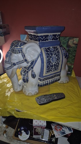 Large vintage ceramic elephant - ceramic,