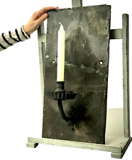 ROOF SLATE CANDLE SCONCE WELSH REPURPOSED WITH FRENCH CHATEAU CANDLE HOLDER