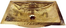 Handcrafted Brass Bathroom Sink - Rectangular Undermount/Overmount