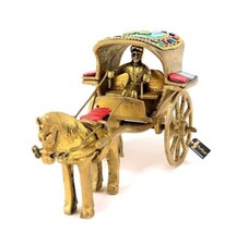 Brass Horse Cart Figurine –
