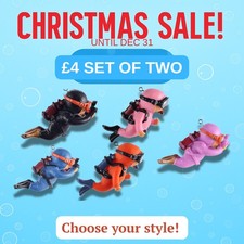 Aquarium Diver Ornaments – Set of 2 Floating Decorations with Bubbles