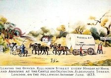 Picture Postcard:-RUSSELL'S WAGGON 1833, AFTER UNLOADING POST OFFICE PACKET BOAT