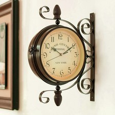 Outdoor Garden/Station Wall Clock Double Sided Wall Clock and Bracket UK