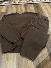 Abercrombie & Fitch Oversized Brown Sweatsuit  Size L Soft Essentials Joggers