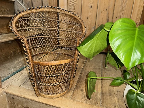 Vintage wicker peacock chair - wicker,