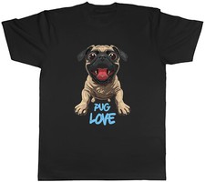 Pug Love Mens T-Shirt Dog Puppy Lover Tee Gift