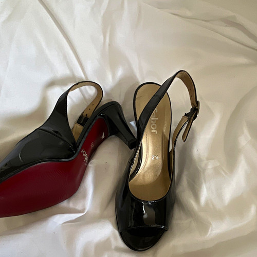 Gabor black patent - gabor, leather