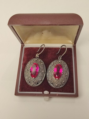 Vintage earrings ruby soviet - earrings,