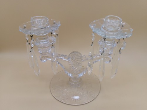 Vintage clear glass candelabra - clear,