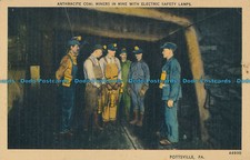 R005259 Anthracite Coal Miners in Mine with Electric Safety Lamps. Pottsville. P