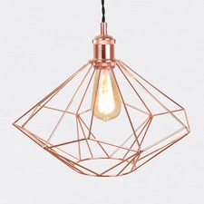 Modern Copper Metal Wire Geometric Light Fitting Ceiling Pendant