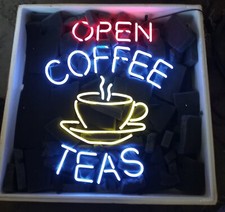 Open Coffee Teas 20"x12" Neon
