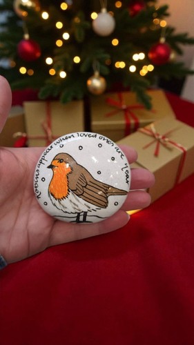 Hand painted pebble - painted,