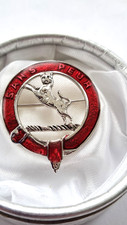 Sutherland Clan Crest Red Enamel  Cap Badge Brooch