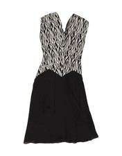 HOUSE OF FRASER Womens A-Line Dress UK 16 Large  Black Geometric AO04