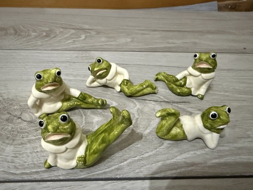 Vintage ceramic yoga frog - yoga,