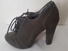 Lavorazione Artigiana by Sherbert Black Suede Lace Up High Heel Shoes Size 6