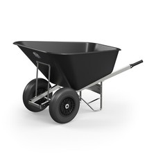 Agri Barrow 200L WheelBarrow PUNCTURE PROOF Tyres  Twin Wheel Strong Plastic Tub
