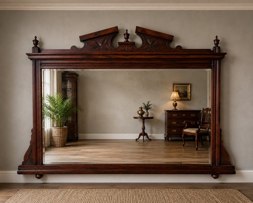 Monumental antique overmantle - monumental,