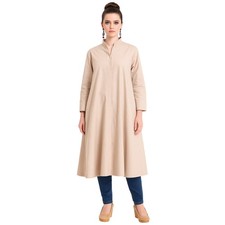 VTG 1970s Vuokko Suomi Finland Khaki Poplin Mod Tent Coat Zip Front 36 S M