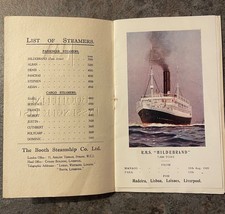 Booth Line R.M.S. Hildebrand Ocean Liner Steamer Amazon Passenger List Aug 1929