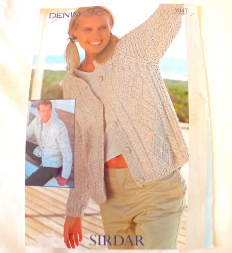 Sirdar 5047 aran knit pattern - aran,