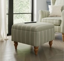 Oswald Stripe Storage Footstool