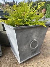 Galvanised  Tapered Planter 50 cm sq - Zinc pots & planters