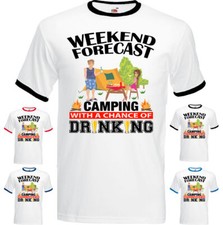 Weekend Forecast Camping Drinking Mens Funny T-Shirt Festival Glastonbury V Tent