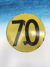 Original Railway Track Enamel Sign -70 Speed Limit For Post Mounted Display