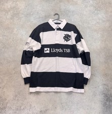 Barbarians Lloyds TSB Cotton Traders Rugby Shirt Vintage 2000s Black White MED