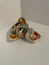 Royal Crown Derby Duck and Duckling paperweights