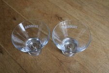 2 x ABSOLUT VODKA Martini-shape Shot Glasses Or Tealight Holders Clear Etched