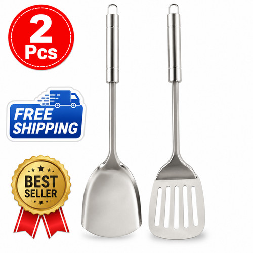 2pcs stainless steel - 2pcs, slotted