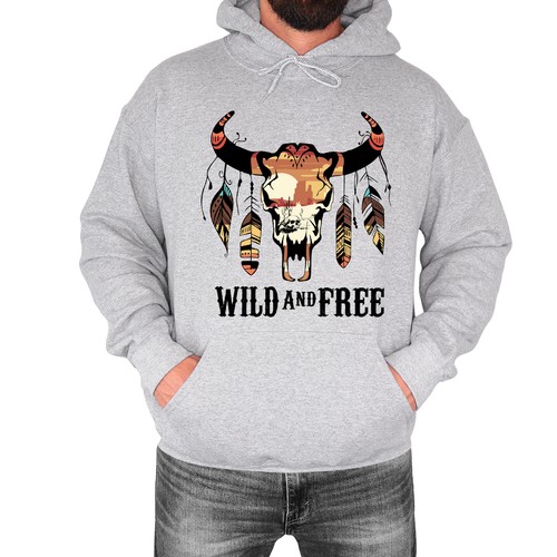Wild and free mens - free, hoodie