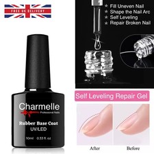 Rubber Base Coat Self Leveling Nail Gel Polish Repair Uneven Broken Nails UV/LED
