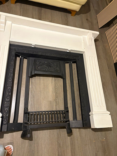 Cast iron fireplace surround - cast,