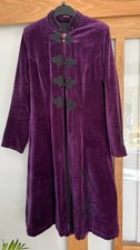 Vintage Nomads Small Purple Velvet Embroidered Opera Coat Fits Size 10
