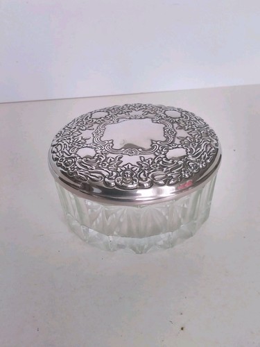 Glass powder bowl trinket box - glass,