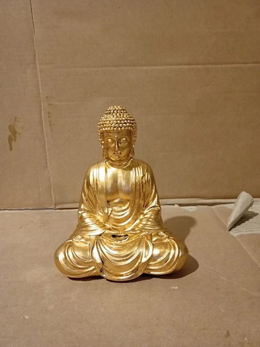 Gold seated buddha statue - gold,