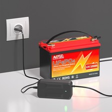 12V 100Ah LiFePO4 Lithium battery 100A BMS 15000+Cycle RV Boot Solar + Charger