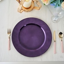 6 pcs 13" Purple BEADED Round