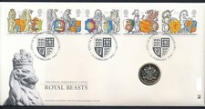 GB QEII PNC COIN COVER 1998 ROYAL BEASTS £1 COIN B/UNC