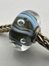 Trollbeads - Authentic - Genuine - Unique OOAK - Blue and Brown Bubbles - B