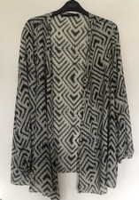 Bonmarche Size 24 Black & White Waterfall Lightweight Cardigan Shrug