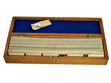 Vintage Set of Stanley Scale Rulers in Wooden Box