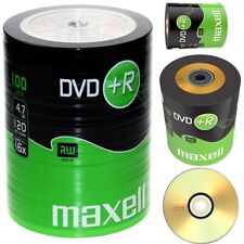 100 x MAXELL DVD+R 16x BLANK RECORDABLE DVD 4.7GB DISCS 120 MINS